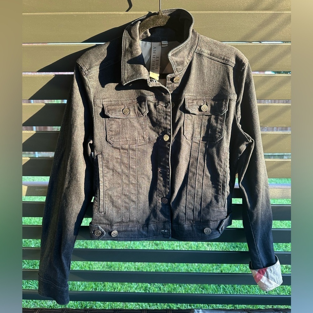 Burberry blue wash Denim Jacket size 12 runs small